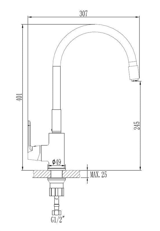 Virtuvinis maišytuvas Invena Joga Plus BZ-32-P03-C, smėlio