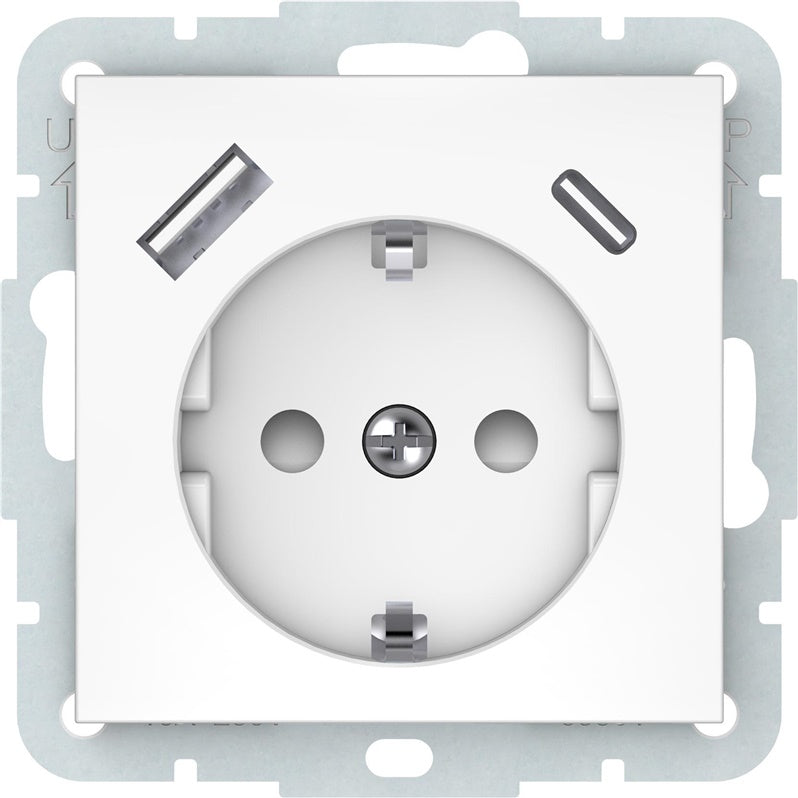 Socket outlet+A+C VILMA QR1000, white