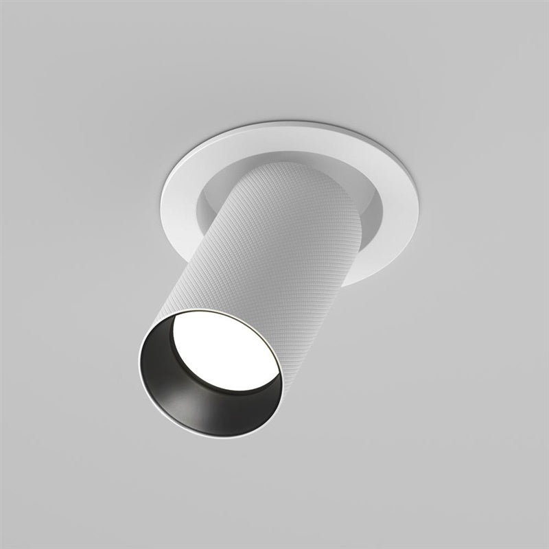 Maytoni Artisan recessed light, GU10, 10 W, white