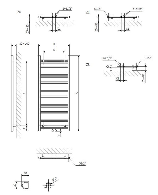Electric towel rail Terma Basia, black