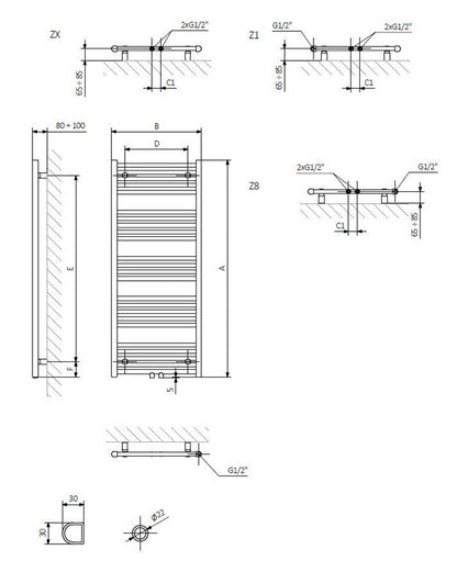 Electric towel rail Terma Basia, black