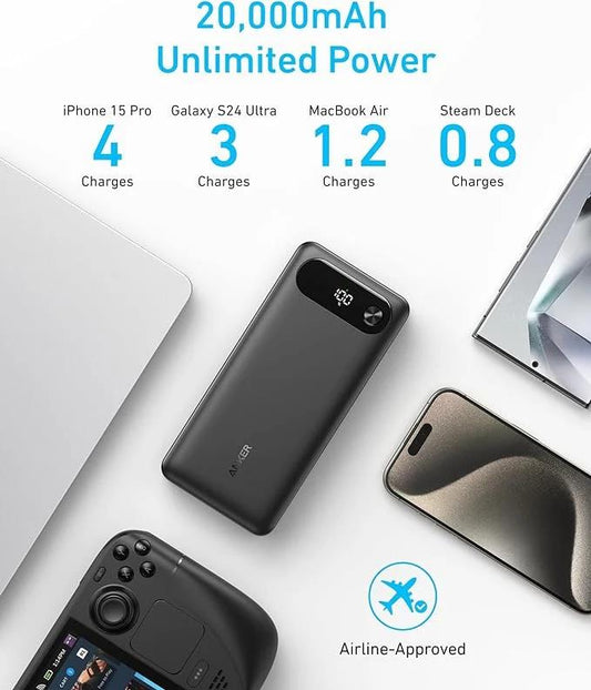 Nešiojamas įkroviklis Anker A1383H11, 20000 mAh, 65 W, juoda