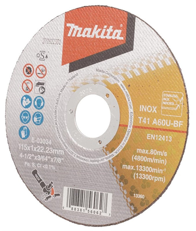 Nerūdijančio plieno pjovimo diskas Makita E-03034 115x1x22