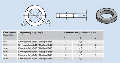 Podkładka TKZ Polna, Ø1,6 cm, metal, niklowana, 10 szt.