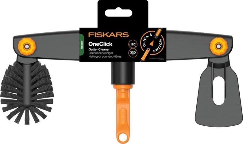 Fiskars OneClick Outdoor Broom 1080698, 310 mm, shaft not included