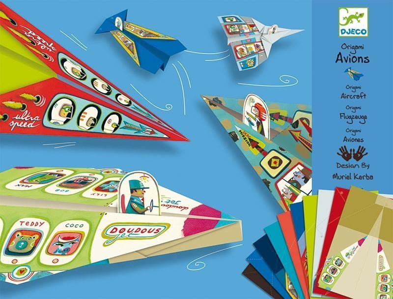 Popierinių figūrų gaminimo rinkinys Djeco Origami planes