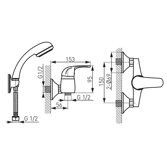 Shower mixer ELBA BEL77