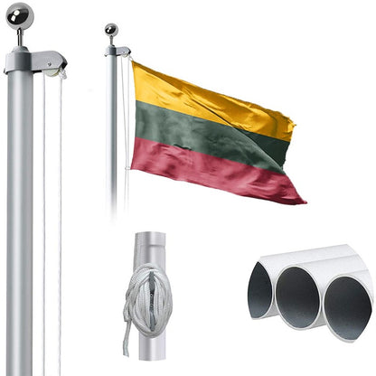 Maszt flagowy, aluminiowy, 6 m, do samodzielnego montażu
