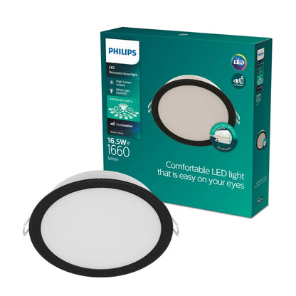 Šviestuvas įleidžiamas Philips LED,16.5W,3000K, Ø15,juodas