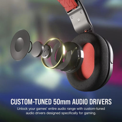 Wired Gaming Headset Corsair HS35 v2, black/red