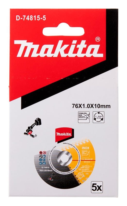 Tarcza do cięcia metalu Makita 76 x 1.0 x 10mm D-74815 5 szt.