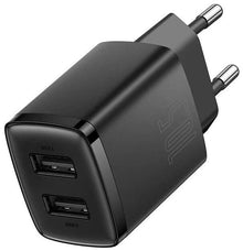 Зарядное устройство Baseus USB-A x2 10.5W черное