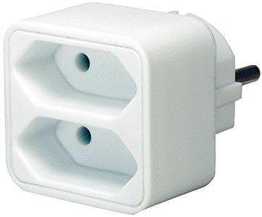 Brennenstuhl double socket adapter, white
