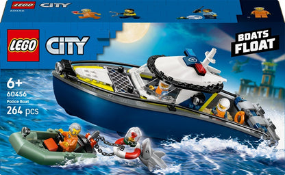 Konstruktorius LEGO® City Police Boat Chase 60456, 264 vnt.