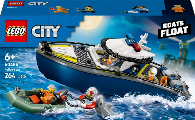 Konstruktorius LEGO® City Police Boat Chase 60456, 264 vnt.