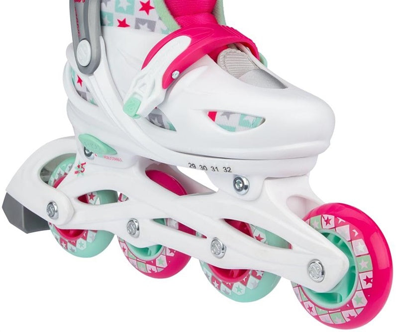 Riedučiai Nijdam Sk8 Star, balta sp./rožinė sp., 37-40