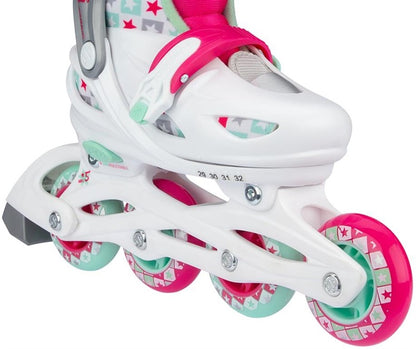 Riedučiai Nijdam Sk8 Star, balta sp./rožinė sp., 37-40