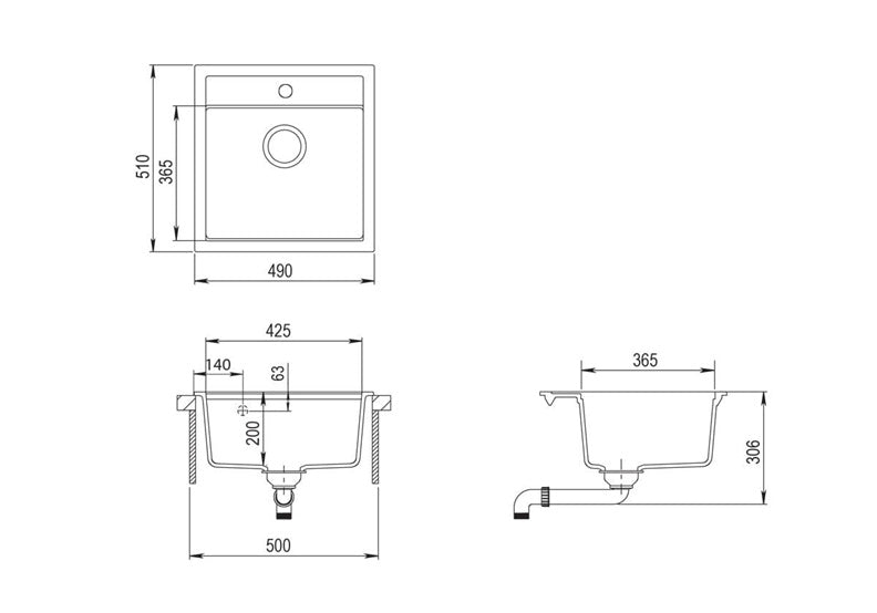 Helika sink set, sand, 51 x 49 x 20 cm