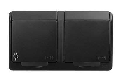 Double socket ELEKTRO-PLAST HERMES, IP44
