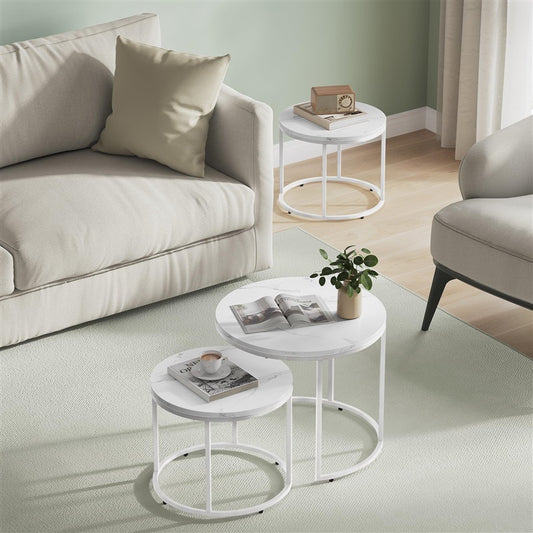 Coffee tables, white, 43x35 53x45