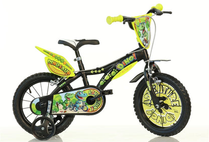Vaikiškas dviratis Dino Bikes 616-DSA, juodas/žalias