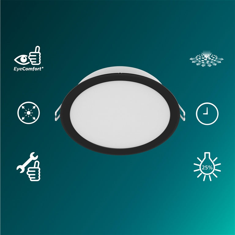 Oprawa wpuszczana Philips LED, 5,5W, 4000K, Ø9, czarna