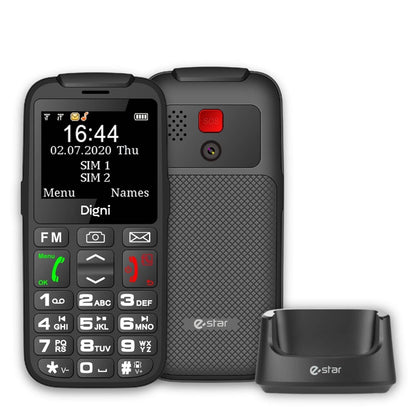 Estar Digni Talk Senior Mobile Phone, black, 32MB