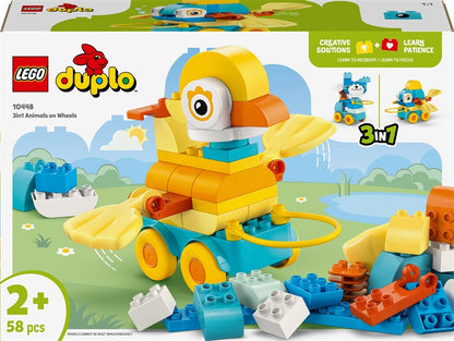 LEGO® DUPLO® Gyvūnai ant ratukų „trys viename“