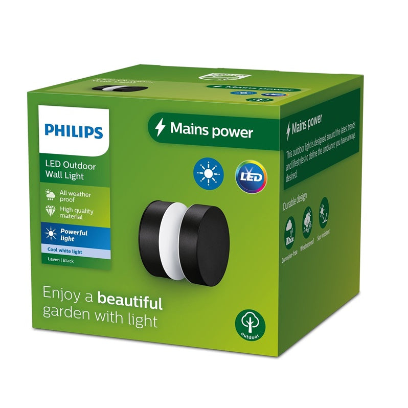 LED light PHILIPS LAVEN 929003362501, 6 W, IP44, black