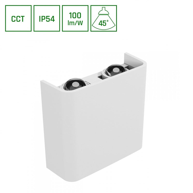 Sieninis lauko šviestuvas 4W, LED, CCT, 400lm, IP54, baltas
