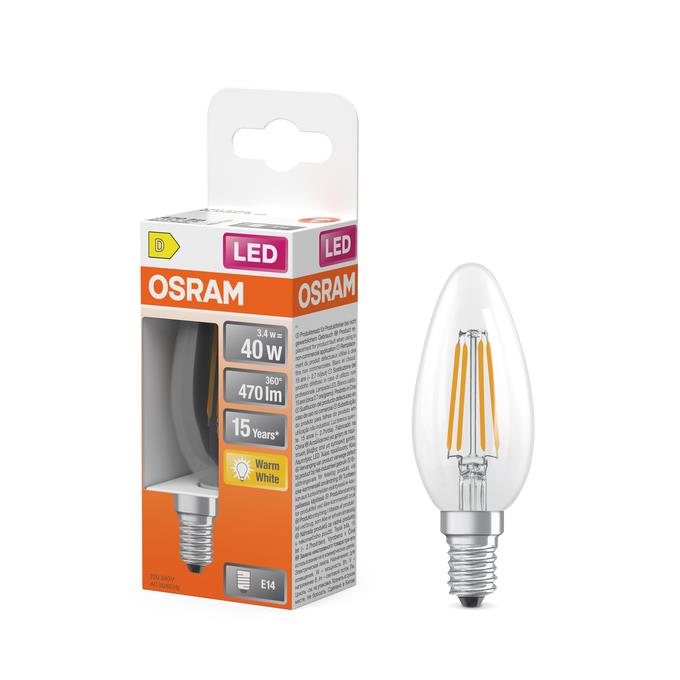 LAMP LED OSRAM FIL B35 3.4W E14 2700K 470LM