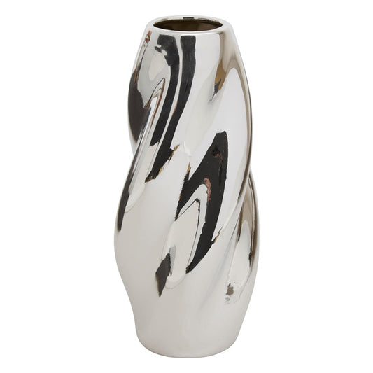 Atmosphera Twisted vase 210138, 28 cm, silver