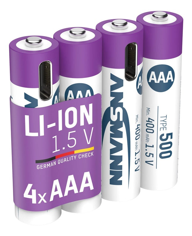 Rechargeable batteries ANSMANN AAA, 400 mAh, 1.5V, 4 pcs.