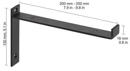 Lentynos laikiklis Dolle Lip, 200x130 mm, juoda