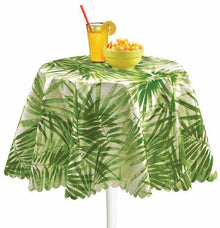 Tablecloth, PVC 1458-04, white/green, 100x140 cm