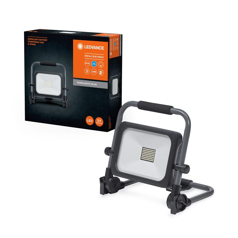 RECHARGEABLE STANDING FLOODLIGHT 30W 865 3000LM IP54 DIM