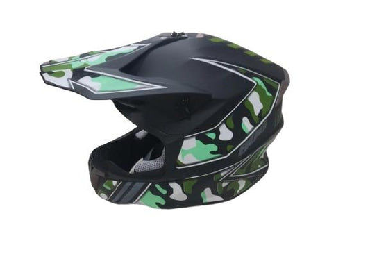 Kask motocyklowy HD-806, M (57-58 cm), czarny/zielony