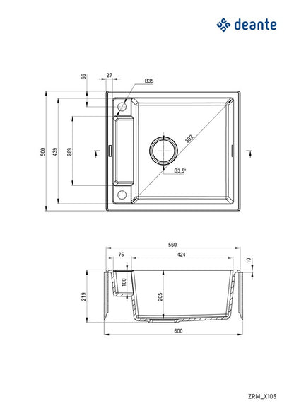 Zlewozmywak granitowy Deante Magnetic ZRM_N103