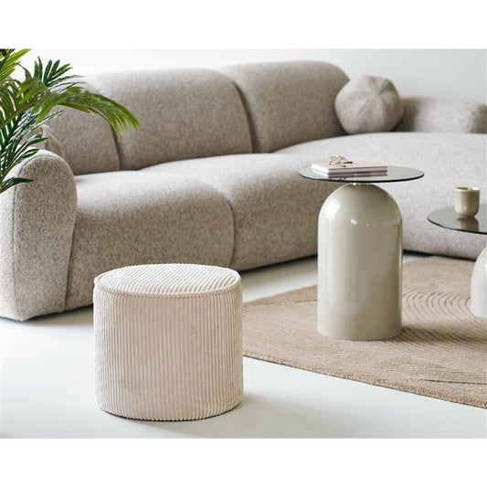 OTTOMAN WITH STORAGE SAND COLOUR D40X35CM