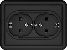 Double socket VILMA ST150, matt black