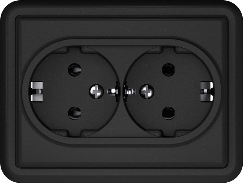 Double socket VILMA ST150, matt black