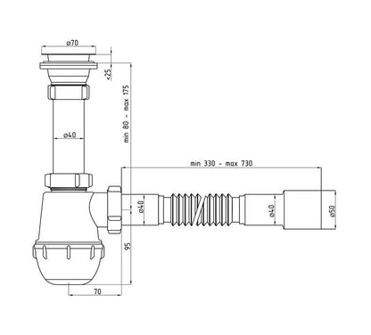 Syfon Ani Plast A0115, 40 mm