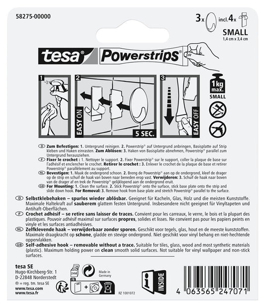 Drabužių kabliukas Tesa tesa 58275, juoda