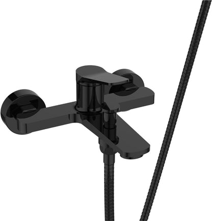 Bathroom mixer with shower set Invena Nestos black