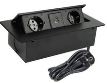 Įmontuojamas ilgintuvas Design Light, 2 vietos, USB A+C, 3 m