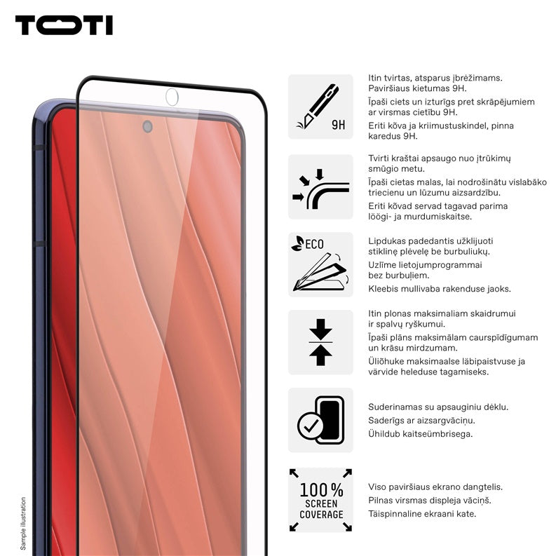 Toti Galaxy S24/S25 Phone Screen Protector, 9H