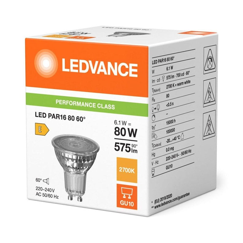 LED BULB PAR16 80 60° P 6.1W 827 GU10