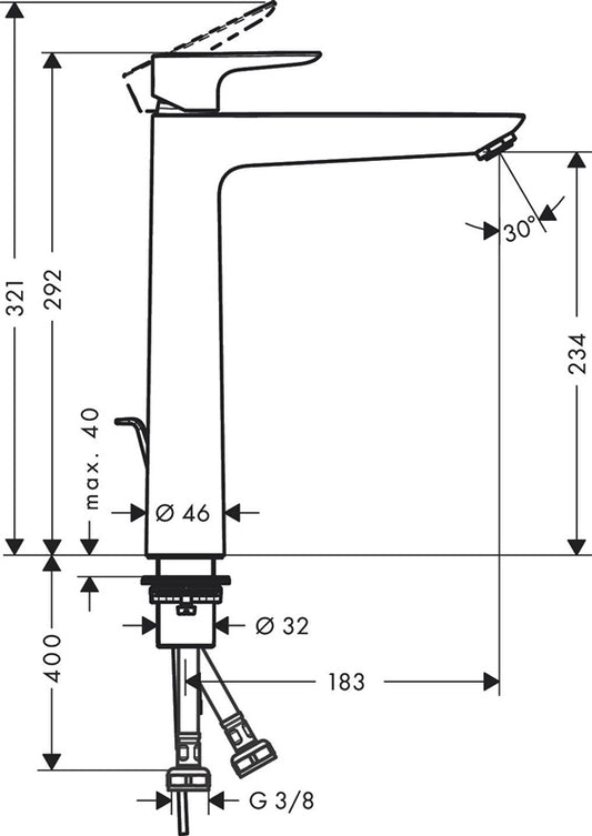 Bateria umywalkowa Hansgrohe Talis E 71716140, brązowa
