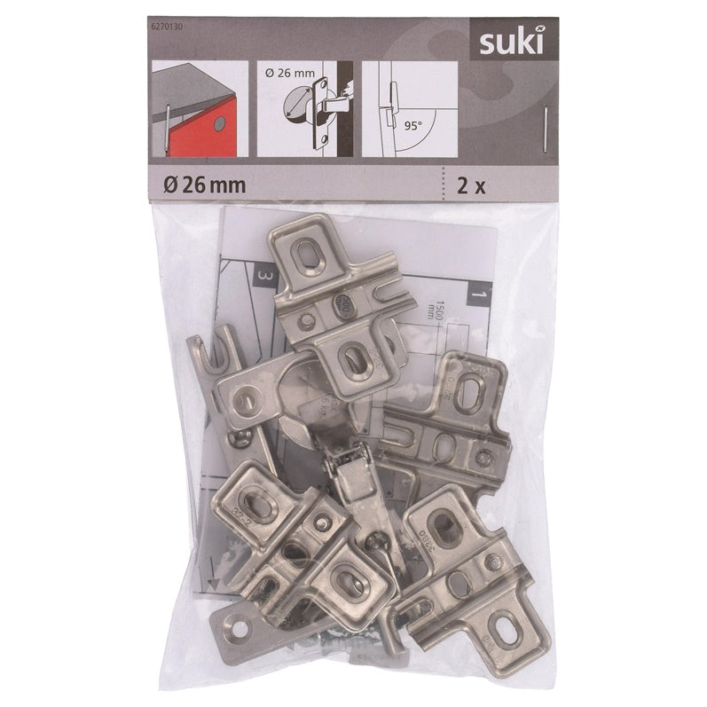 Lankstas baldams Suki, 2.6 cm, 95 °, nikelio, 2 vnt.