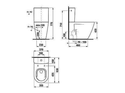 Toilet, floor-standing Jika Cubito Style, 370 x 630